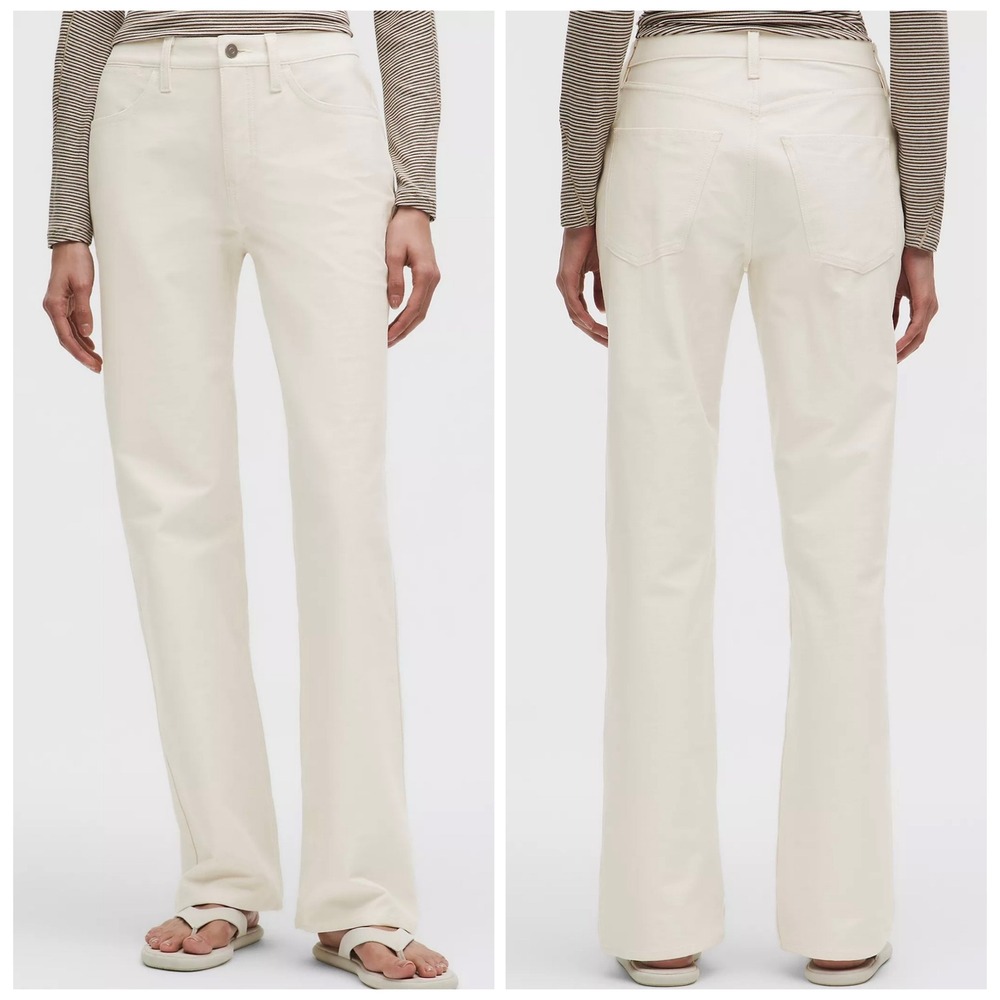 Lululemon EasyFive Mid-Rise Relaxed-Straight Pant Light Ivory Size 32 Reg